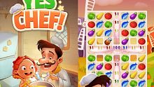 candy crush, ios, sap phat hanh, fruit ninja, nau an, yes chef!, halfbrick