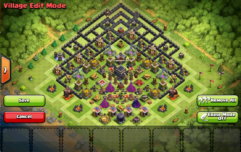 Tip] Clash Of Clans - Trophy base cho Hall 9 theo lối troll base