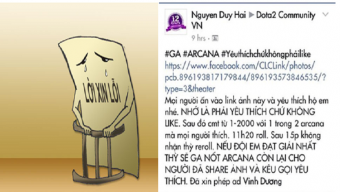 gamehub, dota 2, gamer 360, cong dong game thu, game thu dota 2, cong dong dota 2, lap keo ga lua dao, report sap page truong, report, lap keo ga cau like, cau like anh du thi, arcana dota 2, clc link, game thủ lừa đảo