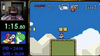 super mario, super mario world, bịt mắt chơi game, speedrun, speedrunner, huong dan choi super mario, tai super mario