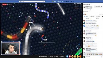 rắn săn mồi, streamer, slither.io, facebook gaming, hào sữa, hao sua, fb gaming