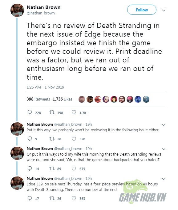 Photo of Death Stranding bị từ chối cho điểm Review từ tạp chí nổi tiếng vì quá tẻ nhạt
