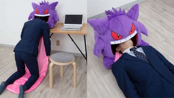 gối ngủ pokemon, ngủ trưa văn phòng, gengar, bandai