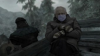 meme, lễ nhậm chức joe biden, bernie sanders, videogame