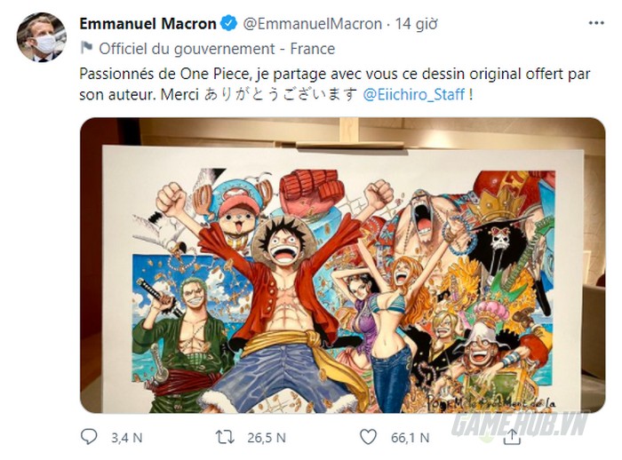 Photo of Không quản ngại đường xa, Tổng thống Pháp vẫn sang Nhật nhận tranh … One Piece có chữ ký tác giả