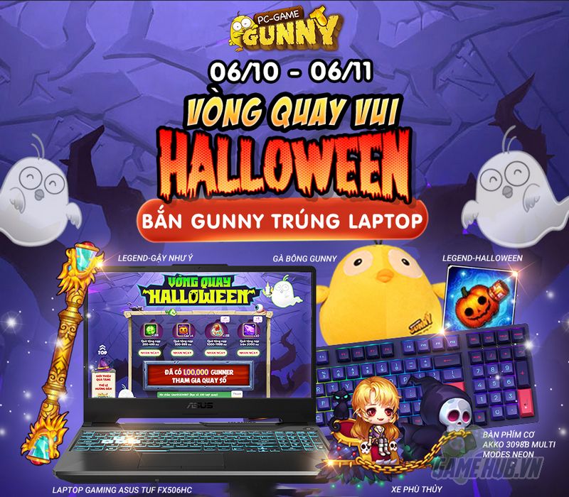 Chơi Halloween - Rinh Laptop Gaming miễn phí, bỏ túi quà độc quyền từ Gunny PC